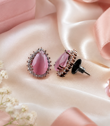Blush Petal Halo Studs
