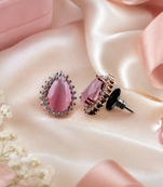 Blush Petal Halo Studs