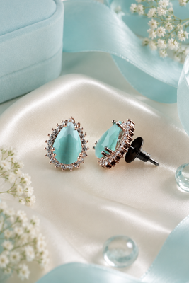 Mint aurora halo studs 1