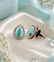 Mint aurora halo studs