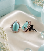 Mint aurora halo studs
