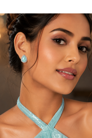 Mint aurora halo studs 2