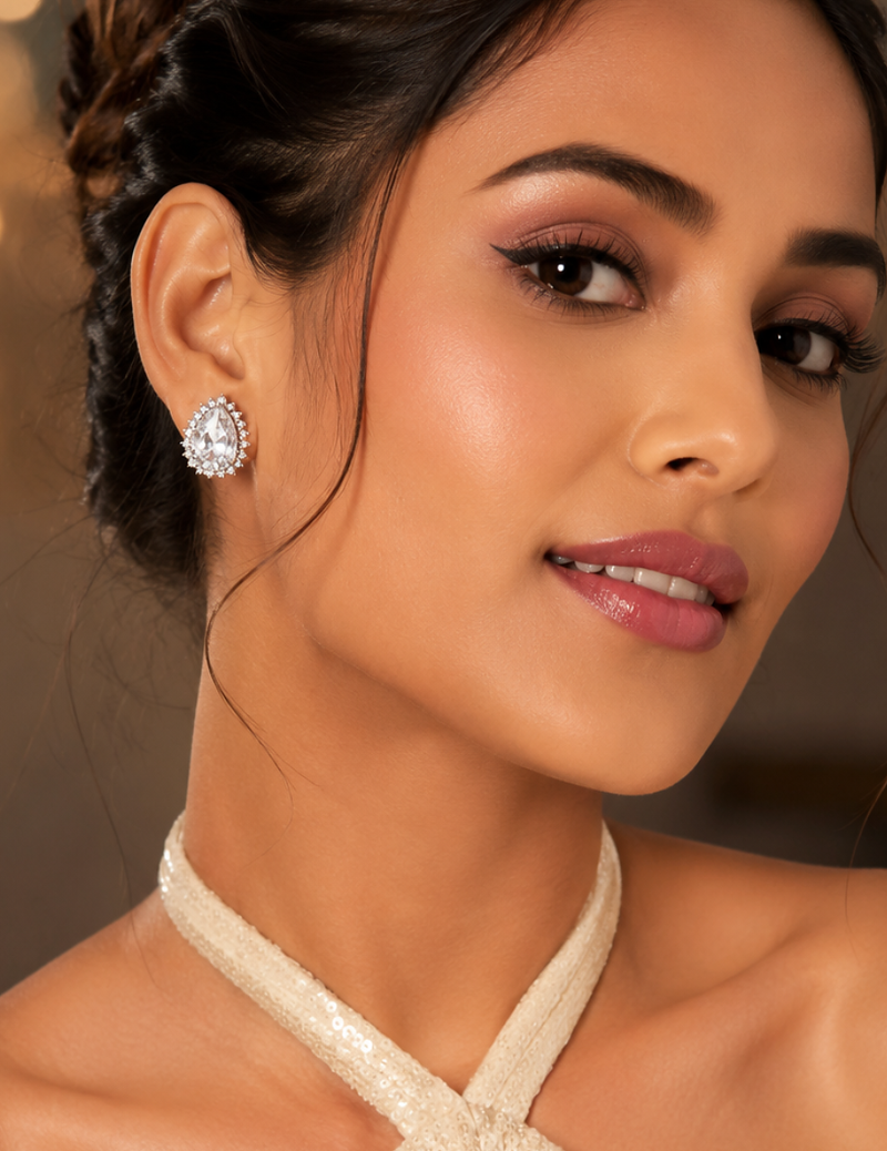 Crystal aurora halo studs