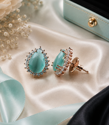 Mint blossom halo studs