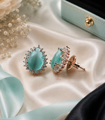 Mint blossom halo studs