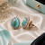 Mint blossom halo studs