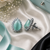 Mint celeste halo studs