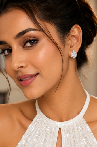Celeste crystal halo studs