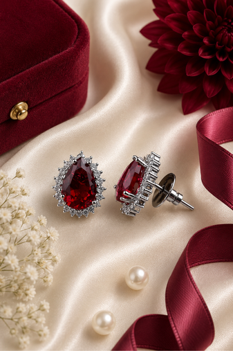 Royal ruby celeste studs