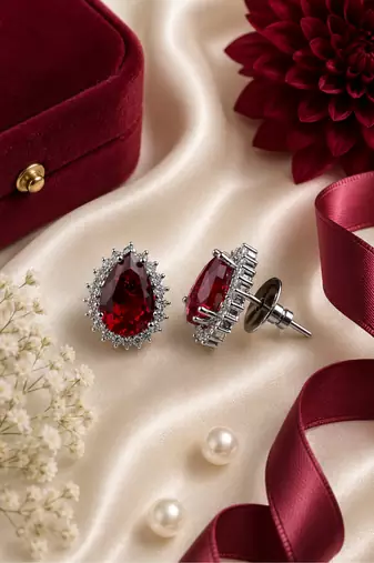 Royal ruby celeste studs