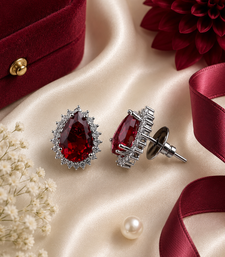 Royal ruby celeste studs