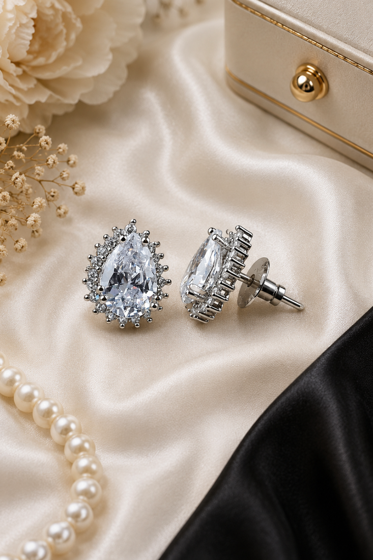 Celeste crystal halo studs