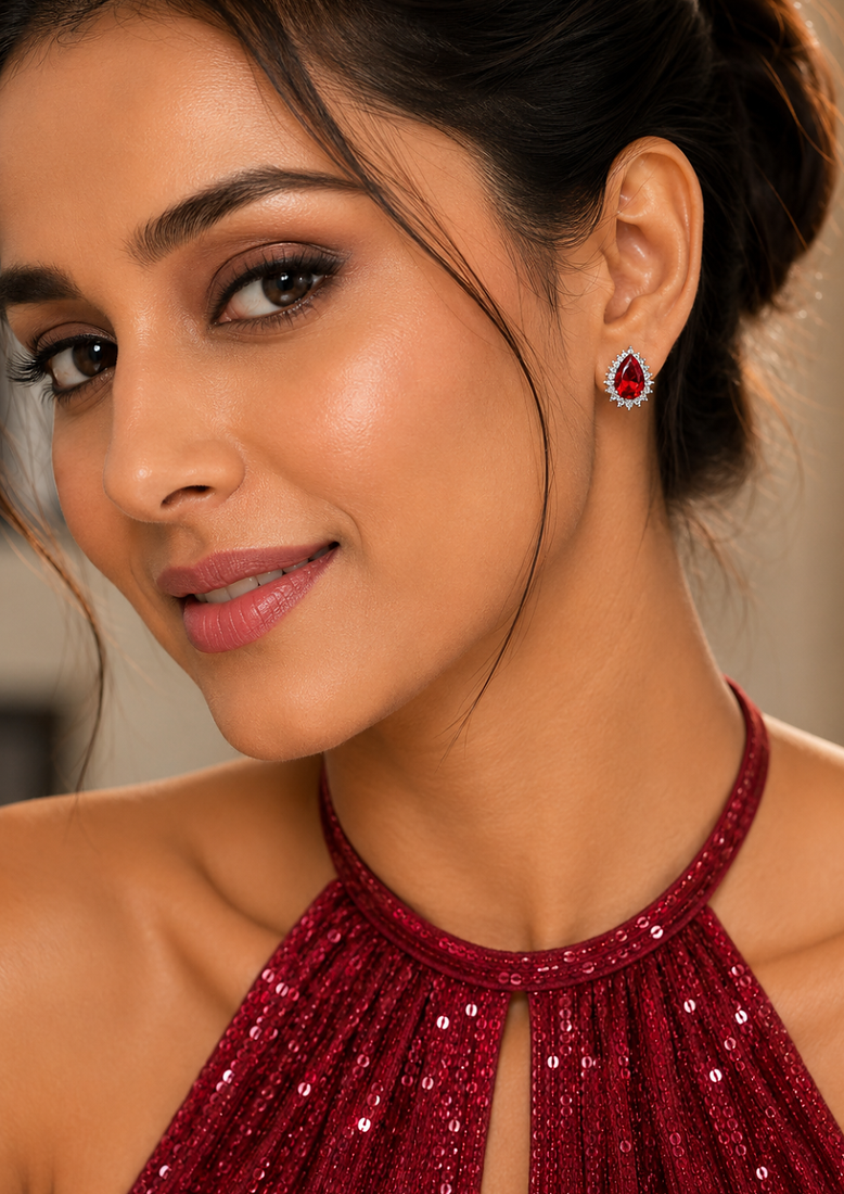 Royal ruby celeste studs