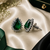 Emerald celeste halo studs