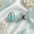 Mint celeste halo studs