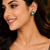 Rhodium Finish Emerald Bloom Studs