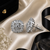 Rhodium finish crystal bloom studs