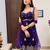 Purple designer embroidey faux georgette kurta dupatta pant set