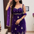 Purple designer embroidey faux georgette kurta dupatta pant set