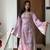 Lavender embroidered jimmy silk blend kurta set