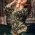 Green embroidered chinon panjabi suit set