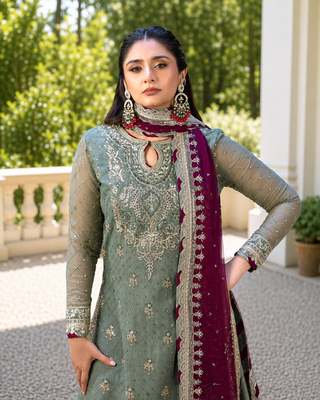 Pista embroidered faux georgette kurta set 2