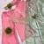 Pink jimmi satin embroidery butti work kurta set