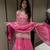 Pink embroidery printed faux georgette kurta set