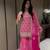 Pink embroidery printed faux georgette kurta set