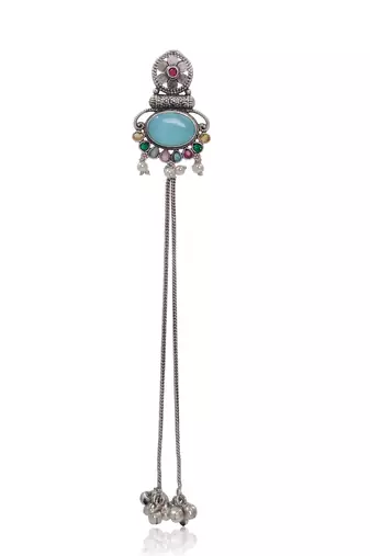Designer Kashmiri Long Chain Earrings for Women | Silver Plated Traditional Jewelry