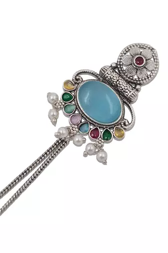 Designer Kashmiri Long Chain Earrings for Women | Silver Plated Traditional Jewelry