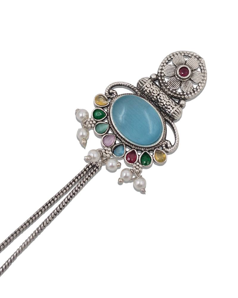 Designer Kashmiri Long Chain Earrings for Women | Silver Plated Traditional Jewelry