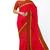 Rani pink checked saree with brown border