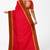 Rani pink checked saree with brown border