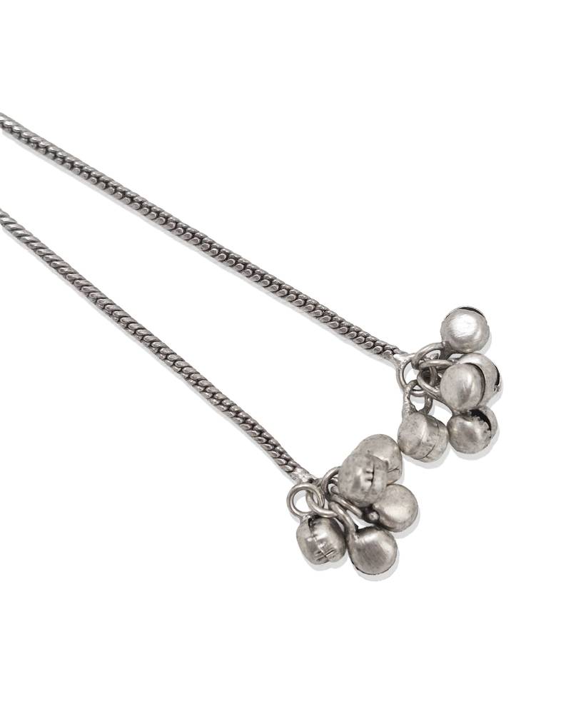 Designer Kashmiri Long Chain Earrings for Women | Silver Plated Traditional Jewelry