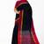 Black checked saree with magenta border