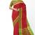 Brick red checked saree with light green border