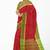 Brick red checked saree with light green border