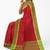 Brick red checked saree with light green border