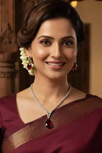 Maroon rhodium-plated agate stone necklace set with earrings