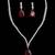 Maroon rhodium-plated agate stone necklace set with earrings