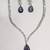 Purple rhodium-plated agate stone necklace set with earrings