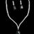 Green rhodium-plated agate stone necklace set with earrings