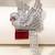 Rhodium plated ruby red stone bird motif brooch
