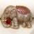 Gold plated red stone royal elephant brooch