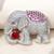 Silver plated red stone royal elephant brooch