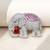 Silver plated red stone royal elephant brooch