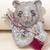 Silver plated purple stone bear motif brooch