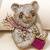 Gold plated purple stone bear motif brooch