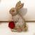 Gold plated red stone rabbit motif brooch